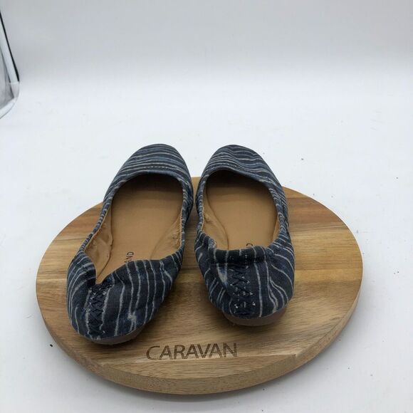 Lucky Brand Emmie Ballet Flats Womens 6 Blue Stripe Slip On Shoes Casual - Picture 2 of 9